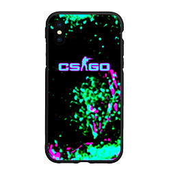 Чехол iPhone XS Max матовый Counter strike neon skin, цвет: 3D-черный