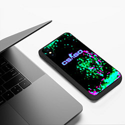 Чехол iPhone XS Max матовый Counter strike neon skin, цвет: 3D-черный — фото 2