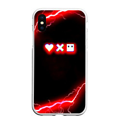 Чехол iPhone XS Max матовый Love death robots storm, цвет: 3D-белый