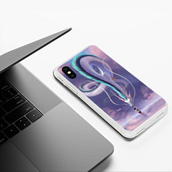 Чехол iPhone XS Max матовый Унесенные призраками- дракон и девочка, цвет: 3D-белый — фото 2