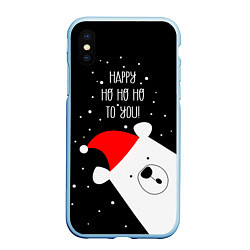 Чехол iPhone XS Max матовый Happy ho ho ho to you, цвет: 3D-голубой