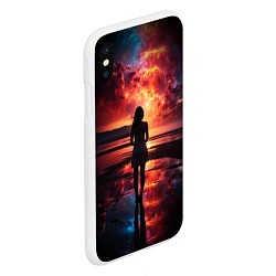 Чехол iPhone XS Max матовый Девушка на закате - космос, цвет: 3D-белый — фото 2