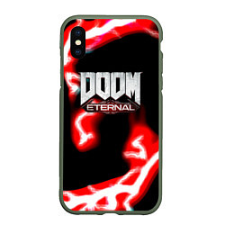Чехол iPhone XS Max матовый Doom eternal storm, цвет: 3D-темно-зеленый