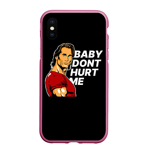 Чехол iPhone XS Max матовый Baby dont hurt me - Mike OHearn / 3D-Малиновый – фото 1