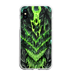 Чехол iPhone XS Max матовый Green slime, цвет: 3D-белый