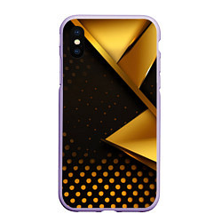 Чехол iPhone XS Max матовый Золотистая текстура абстракт