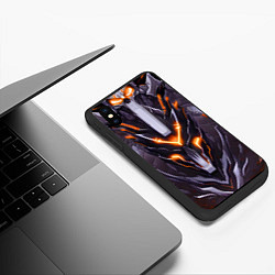 Чехол iPhone XS Max матовый Жёлтая кибер броня, цвет: 3D-черный — фото 2