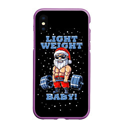 Чехол iPhone XS Max матовый Santa Claus - light weight baby