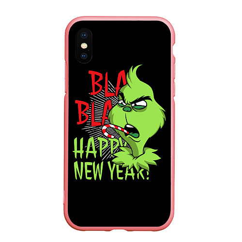 Чехол iPhone XS Max матовый Grinch - happy New Year / 3D-Баблгам – фото 1