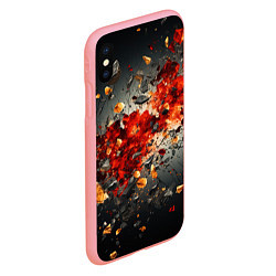 Чехол iPhone XS Max матовый Желтые и черные осколки после взрыва, цвет: 3D-баблгам — фото 2