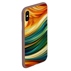 Чехол iPhone XS Max матовый Абстракция с солнцем, цвет: 3D-коричневый — фото 2