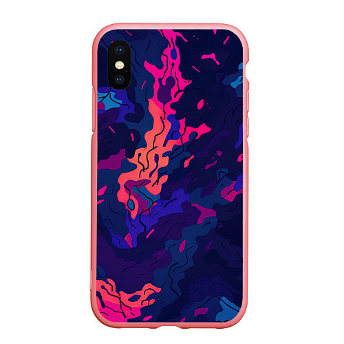 Чехол iPhone XS Max матовый Яркая абстракция в стиле камуфляжа / 3D-Баблгам – фото 1