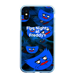 Чехол iPhone XS Max матовый Huggy Wuggy x Five Nights at Freddys, цвет: 3D-голубой