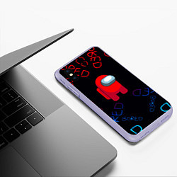 Чехол iPhone XS Max матовый Амонг ас bored neon, цвет: 3D-светло-сиреневый — фото 2