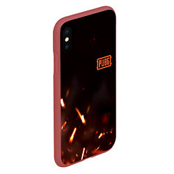Чехол iPhone XS Max матовый PUBG fire war, цвет: 3D-красный — фото 2