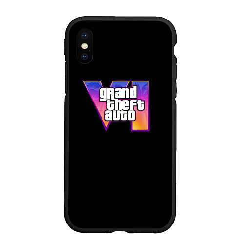 Чехол iPhone XS Max матовый Gta 6 logo / 3D-Черный – фото 1
