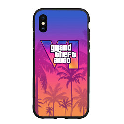 Чехол iPhone XS Max матовый GTA 6 official, цвет: 3D-черный