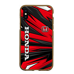 Чехол iPhone XS Max матовый Red sport - honda, цвет: 3D-коричневый