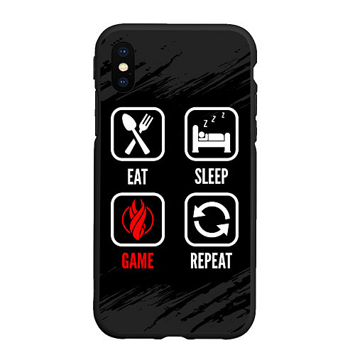 Чехол iPhone XS Max матовый Eat, sleep, Dead Space, repeat / 3D-Черный – фото 1