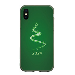 Чехол iPhone XS Max матовый Стилизованная елка 2024