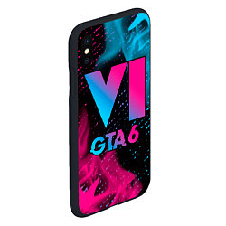 Чехол iPhone XS Max матовый GTA 6 - neon gradient, цвет: 3D-черный — фото 2