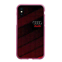 Чехол iPhone XS Max матовый Audi sportdot, цвет: 3D-малиновый