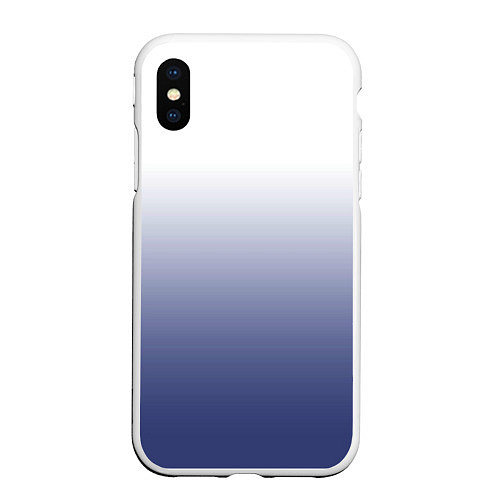 Чехол iPhone XS Max матовый Туманный градиент бело-синий / 3D-Белый – фото 1