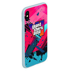 Чехол iPhone XS Max матовый Gta 6 abstract logo style, цвет: 3D-голубой — фото 2