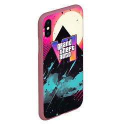 Чехол iPhone XS Max матовый GTA 6 logo retro, цвет: 3D-малиновый — фото 2