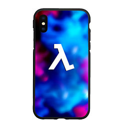 Чехол iPhone XS Max матовый Half life neon freeman, цвет: 3D-черный