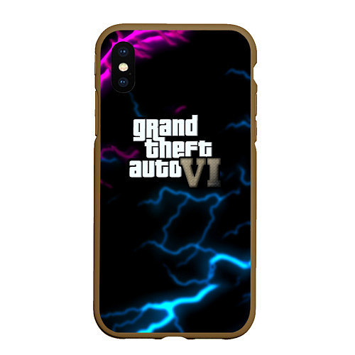 Чехол iPhone XS Max матовый Grand theft auto storm / 3D-Коричневый – фото 1