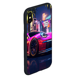 Чехол iPhone XS Max матовый GTA 6 auto, цвет: 3D-черный — фото 2