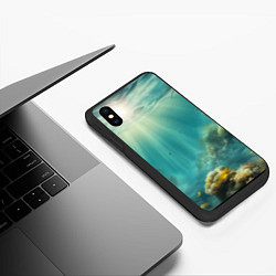 Чехол iPhone XS Max матовый Рыбы под водой, цвет: 3D-черный — фото 2