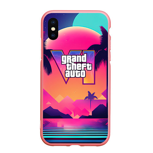 Чехол iPhone XS Max матовый GTA 6 закат солнца / 3D-Баблгам – фото 1