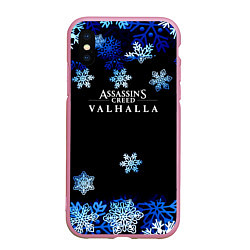 Чехол iPhone XS Max матовый Assasins creed winter is coming, цвет: 3D-розовый