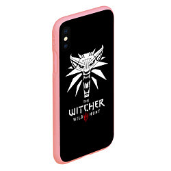 Чехол iPhone XS Max матовый The Witcher белое лого гейм, цвет: 3D-баблгам — фото 2