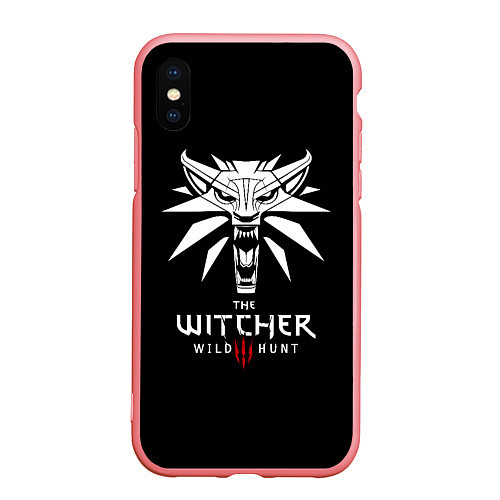 Чехол iPhone XS Max матовый The Witcher белое лого гейм / 3D-Баблгам – фото 1