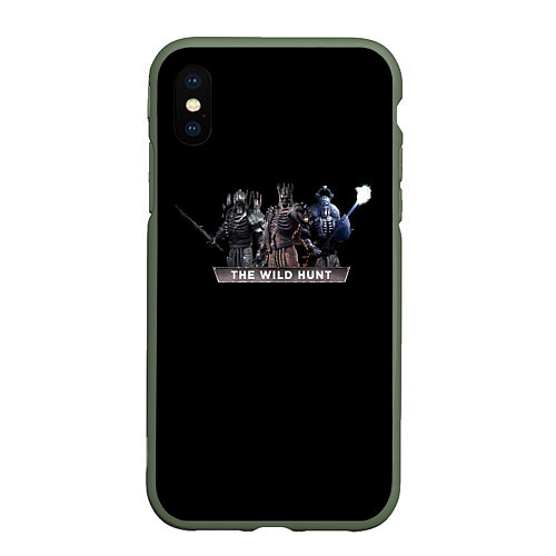 Чехол iPhone XS Max матовый The Witcher CD Projekt / 3D-Темно-зеленый – фото 1