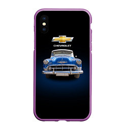 Чехол iPhone XS Max матовый Шевроле 50-х годов, цвет: 3D-фиолетовый