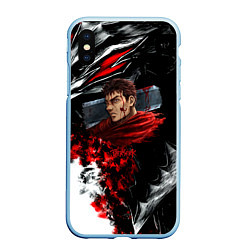 Чехол iPhone XS Max матовый Berserk anime logo, цвет: 3D-голубой