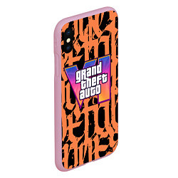 Чехол iPhone XS Max матовый GTA 6 граффити, цвет: 3D-розовый — фото 2