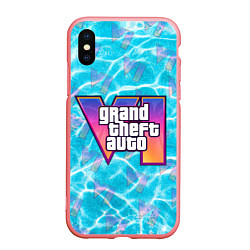 Чехол iPhone XS Max матовый GTA 6 басейн, цвет: 3D-баблгам