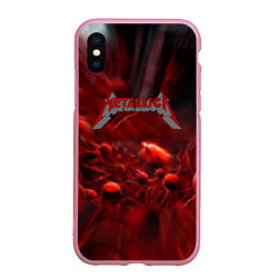 Чехол iPhone XS Max матовый Metallica alboom band, цвет: 3D-розовый