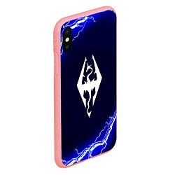 Чехол iPhone XS Max матовый Скайрим лого молнии шторм, цвет: 3D-баблгам — фото 2