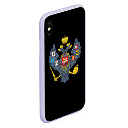 Чехол iPhone XS Max матовый Держава герб Российской империи, цвет: 3D-светло-сиреневый — фото 2