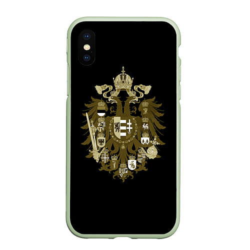 Чехол iPhone XS Max матовый Герб РФ старославянский / 3D-Салатовый – фото 1