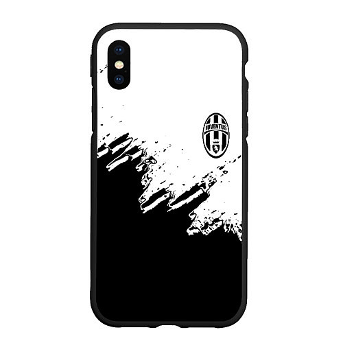 Чехол iPhone XS Max матовый Juventus black sport texture / 3D-Черный – фото 1