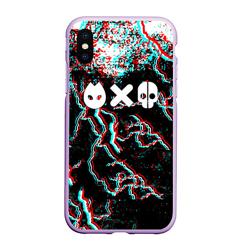 Чехол iPhone XS Max матовый Love death & robots strom / 3D-Сиреневый – фото 1