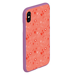 Чехол iPhone XS Max матовый Love heart message pattern, цвет: 3D-фиолетовый — фото 2