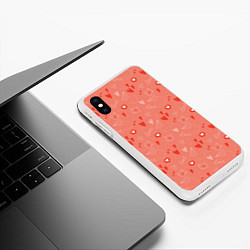 Чехол iPhone XS Max матовый Love heart message pattern, цвет: 3D-белый — фото 2